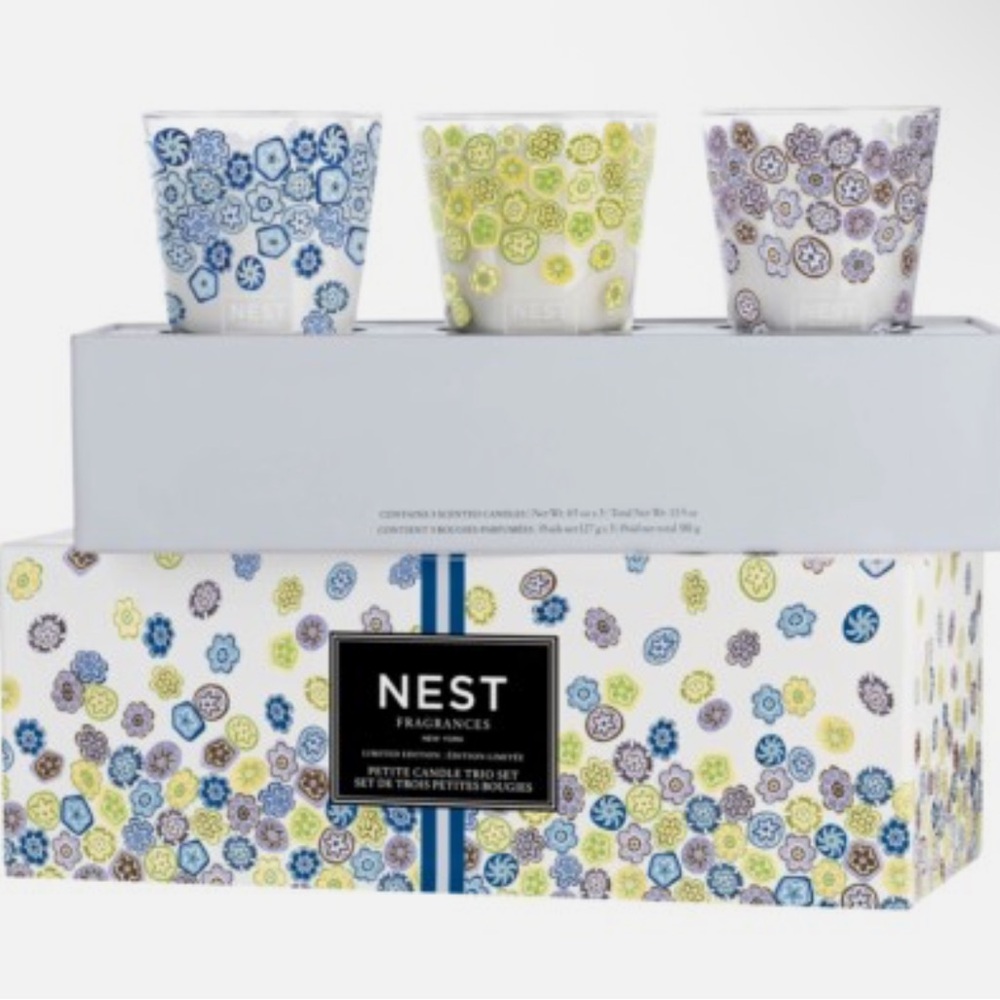 Nest Spring Petite Candle Trio Linen Grapefruit Cedar Leaf & Lavender NIB